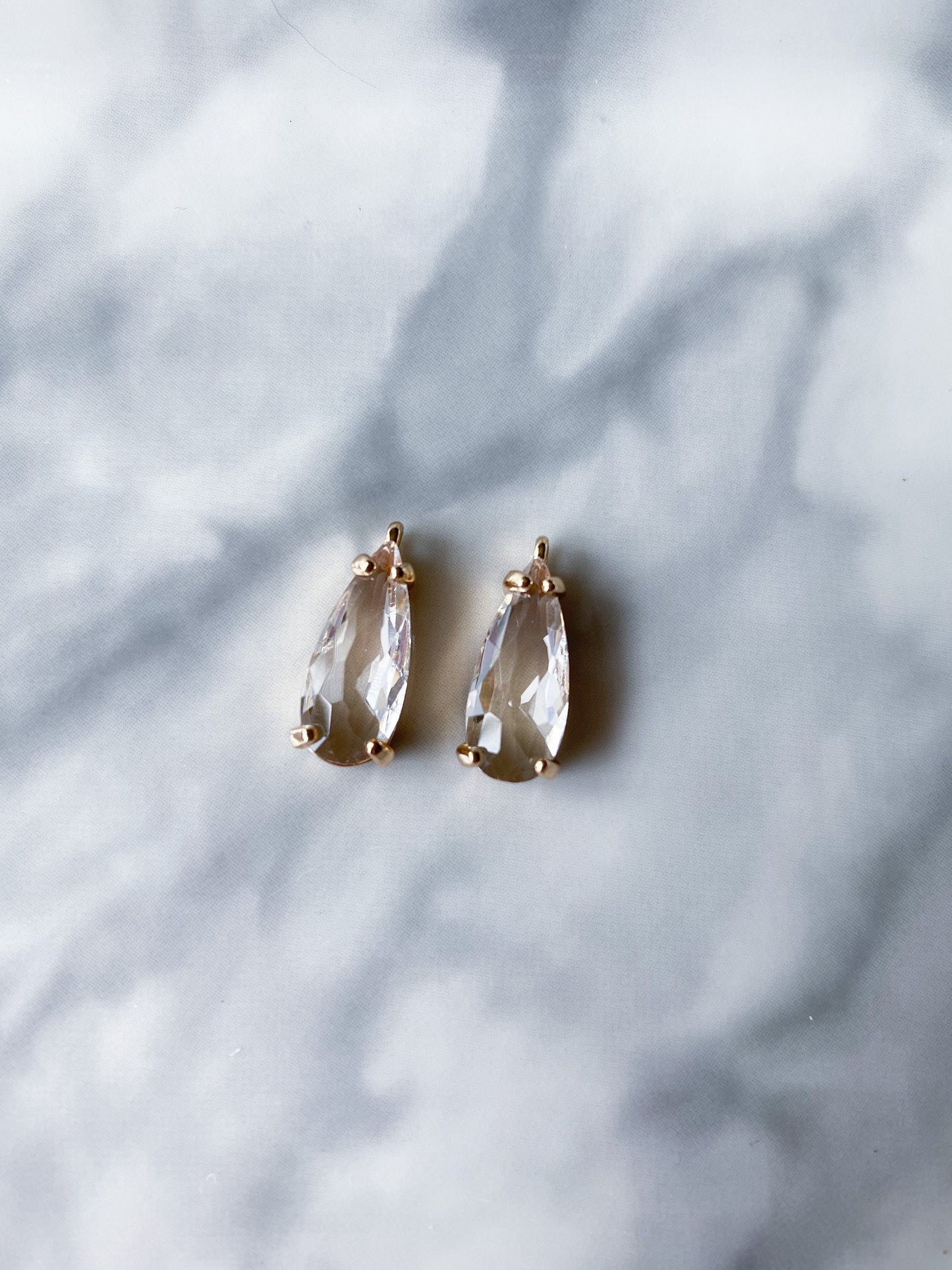 Gold Plated Glass Teardrop Charm