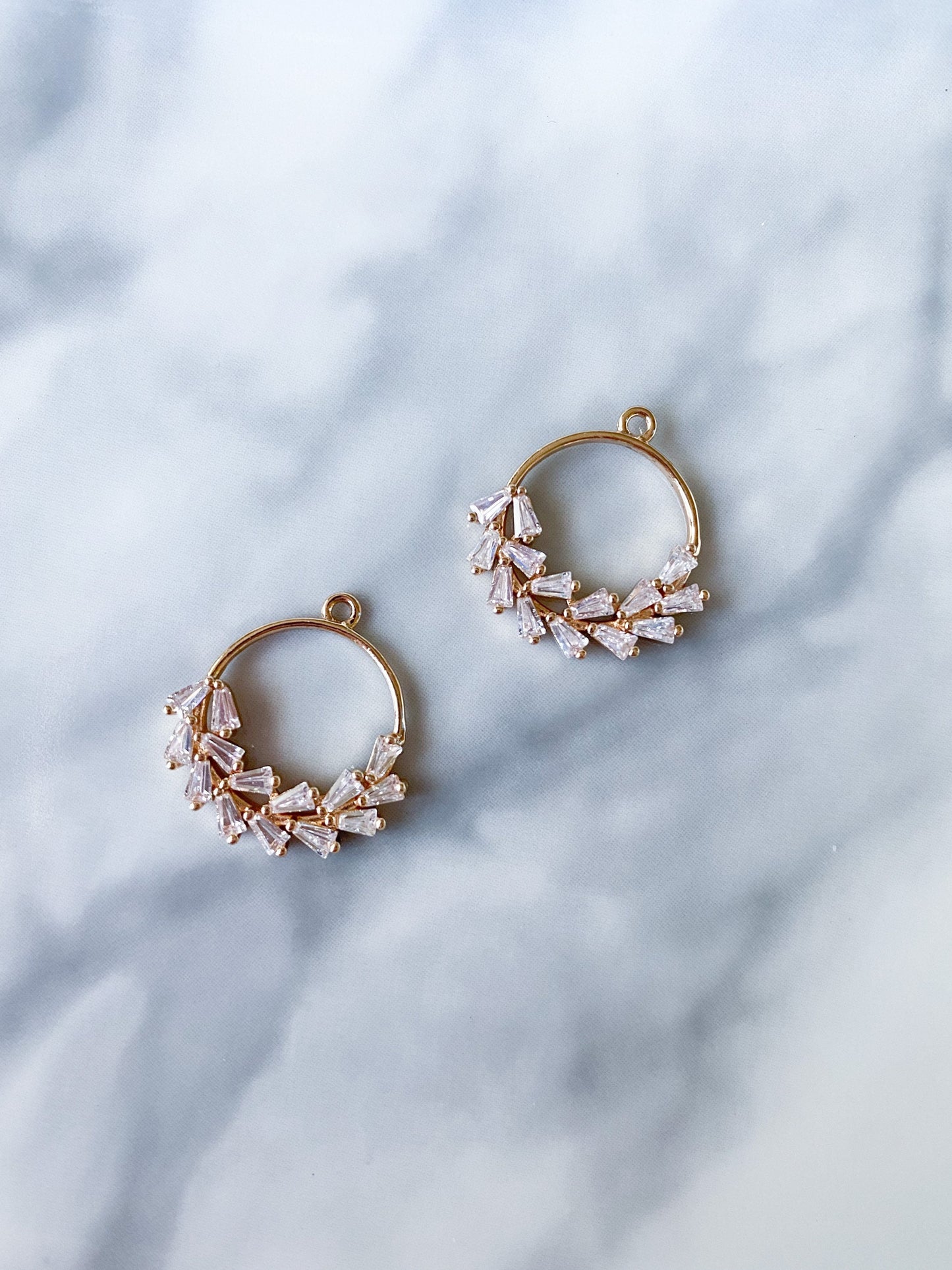 Cubic Zirconia Wreath Circle Charm