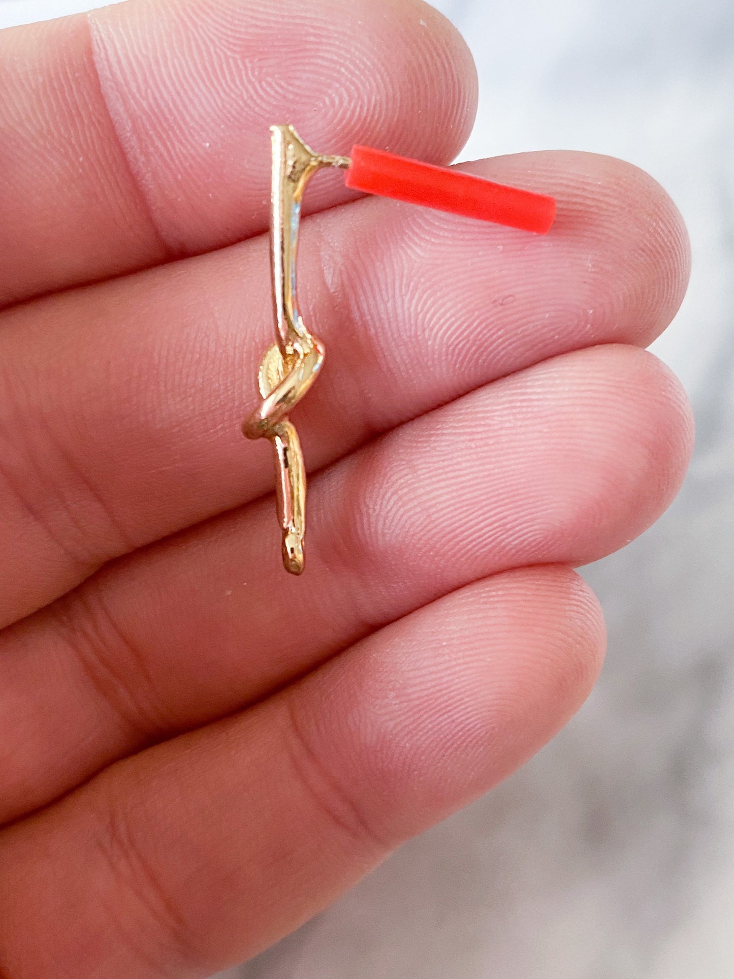 Middle knotted earring post back for jewelry making