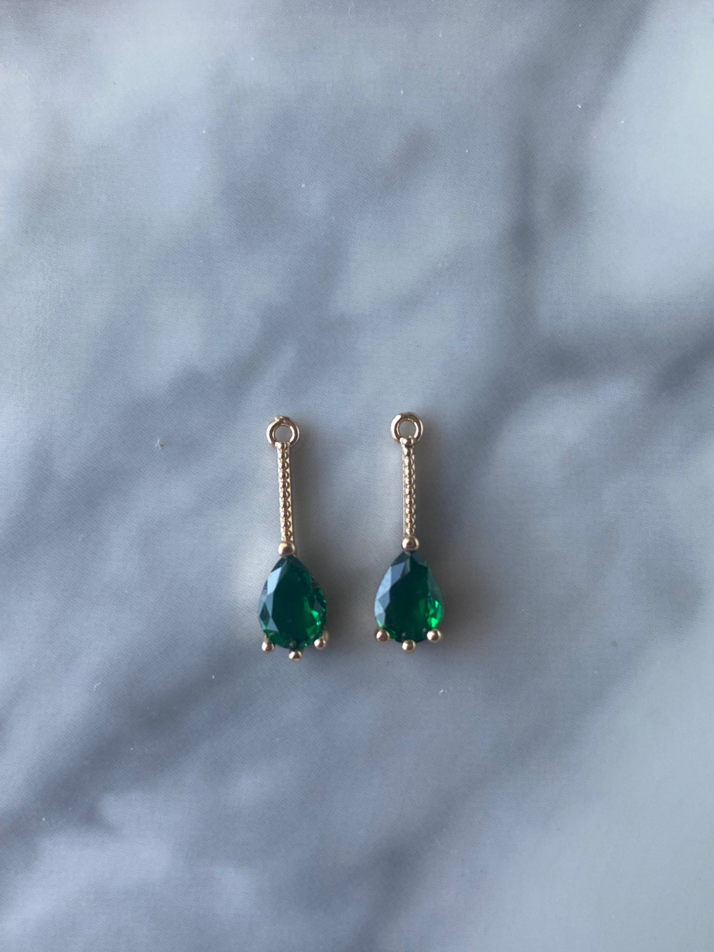 Teardrop colored glass bar charms