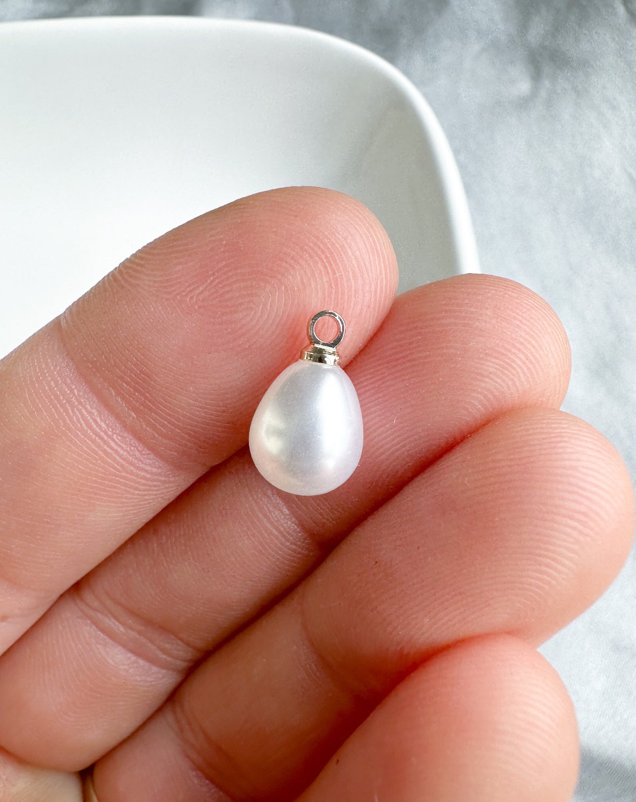 Pearl teardrop charms