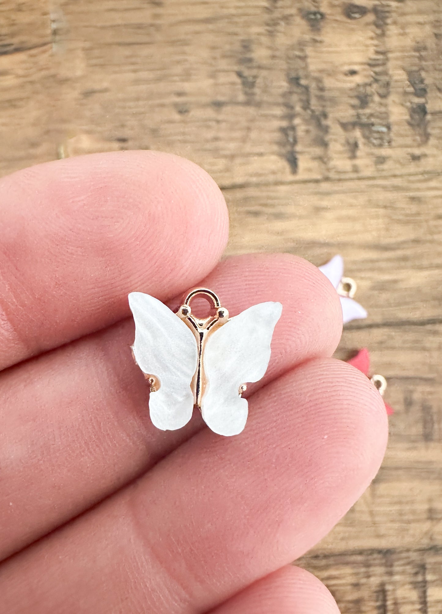 Butterfly acrylic brass charms