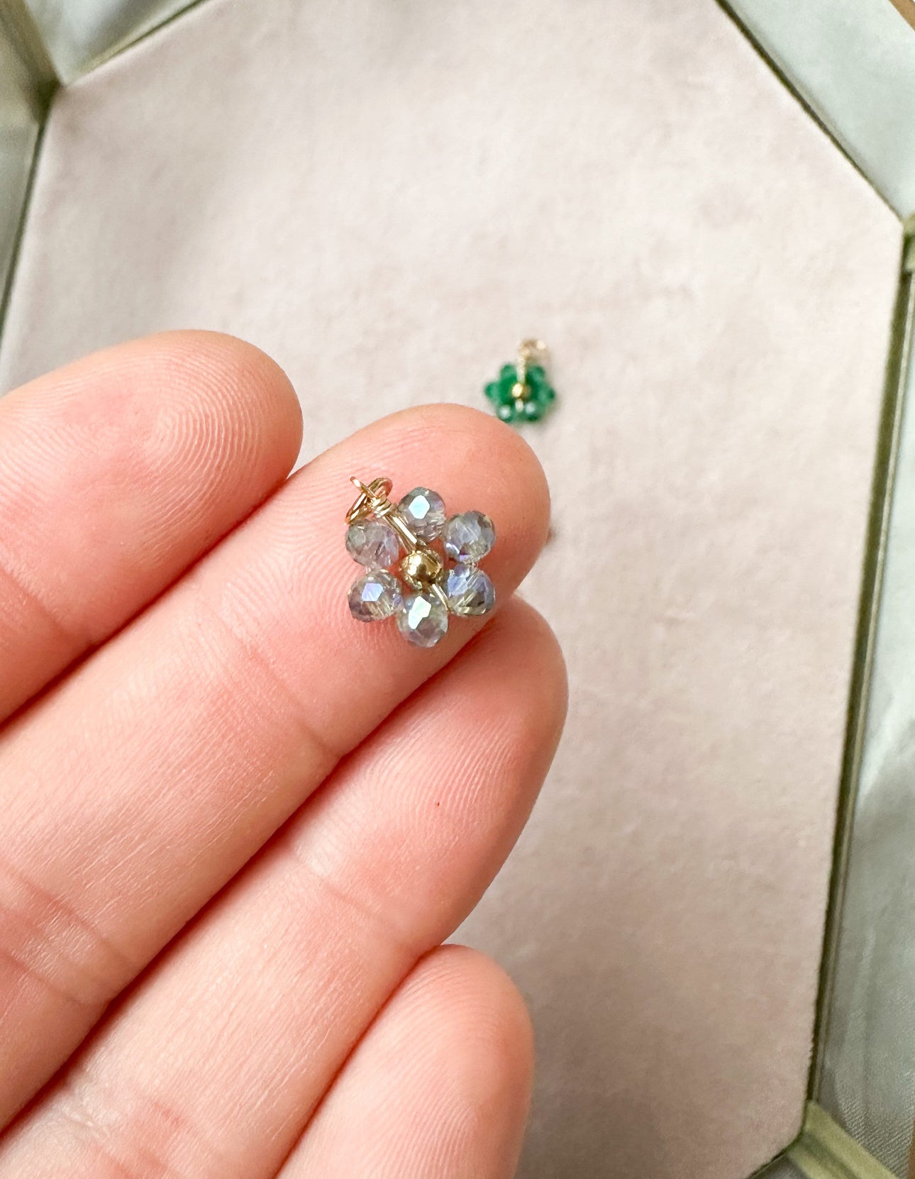 Beaded flower charms