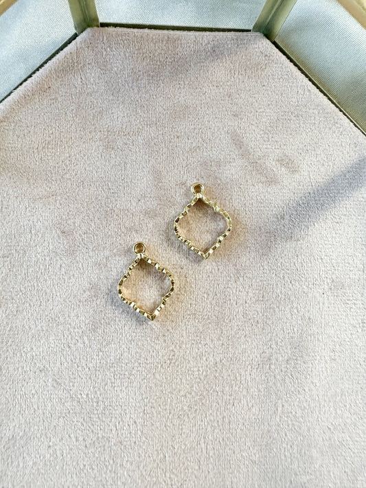 Small Gold Brass Bezel Charm