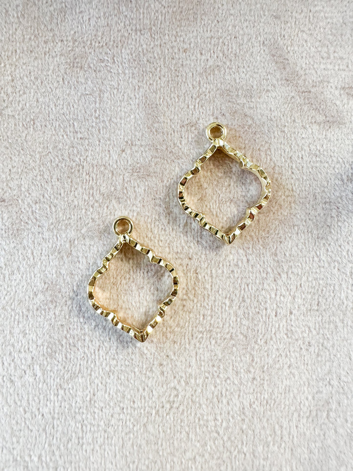 Small Gold Brass Bezel Charm