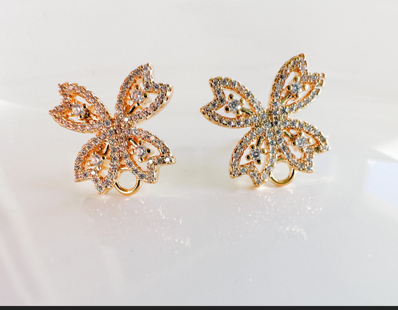 butterfly Cubic Zirconia Earring Post