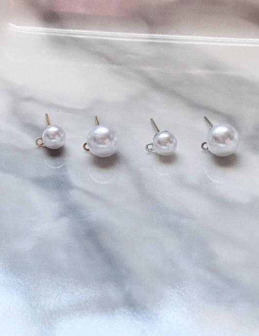 Faux pearl earring post