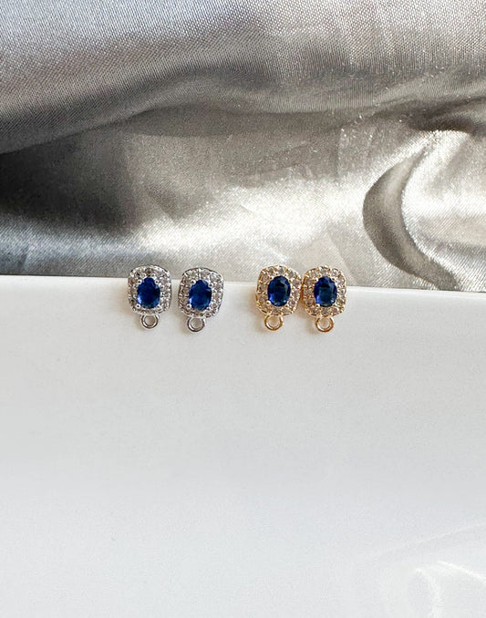 Blue Cubic Zirconia Earring Post