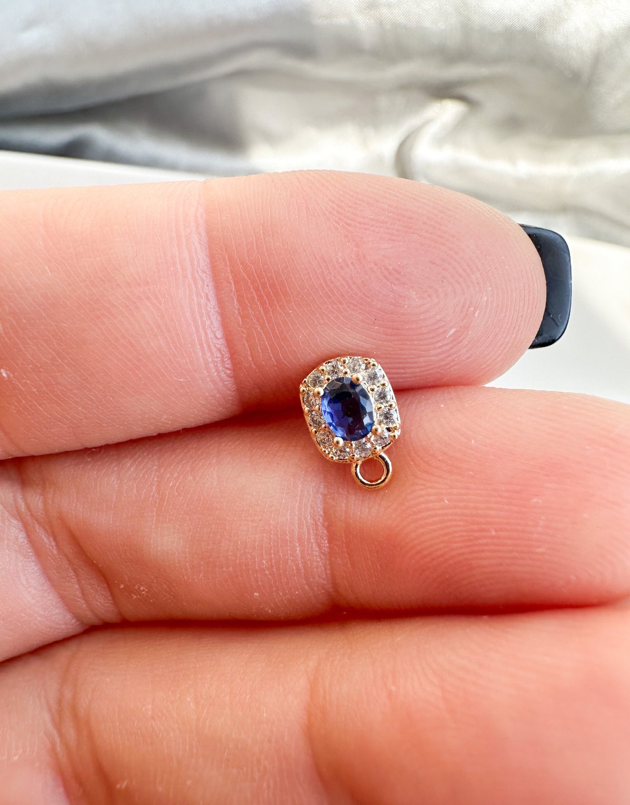 Blue Cubic Zirconia Earring Post