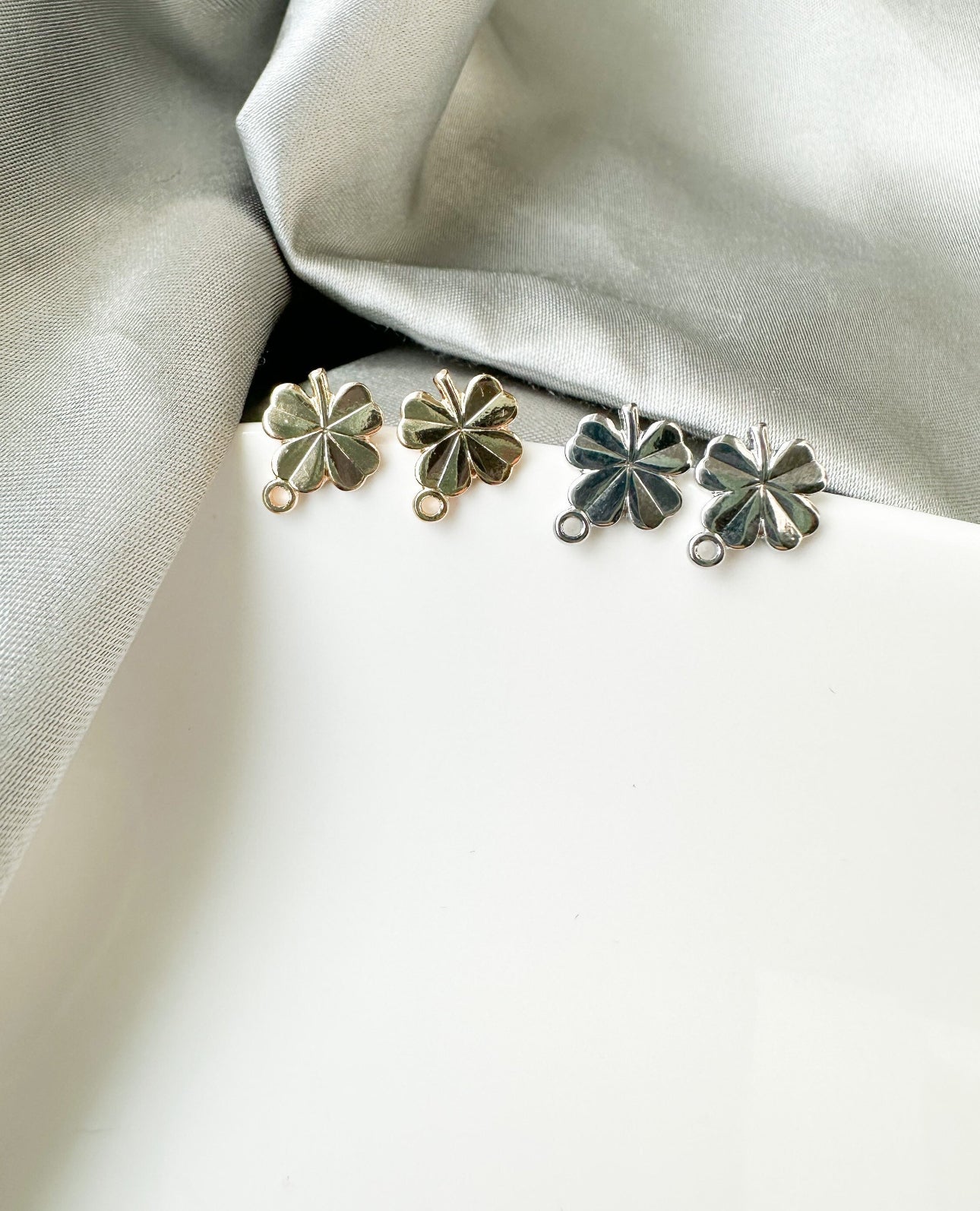 S925 Sterling Silver Clover Earring Posts