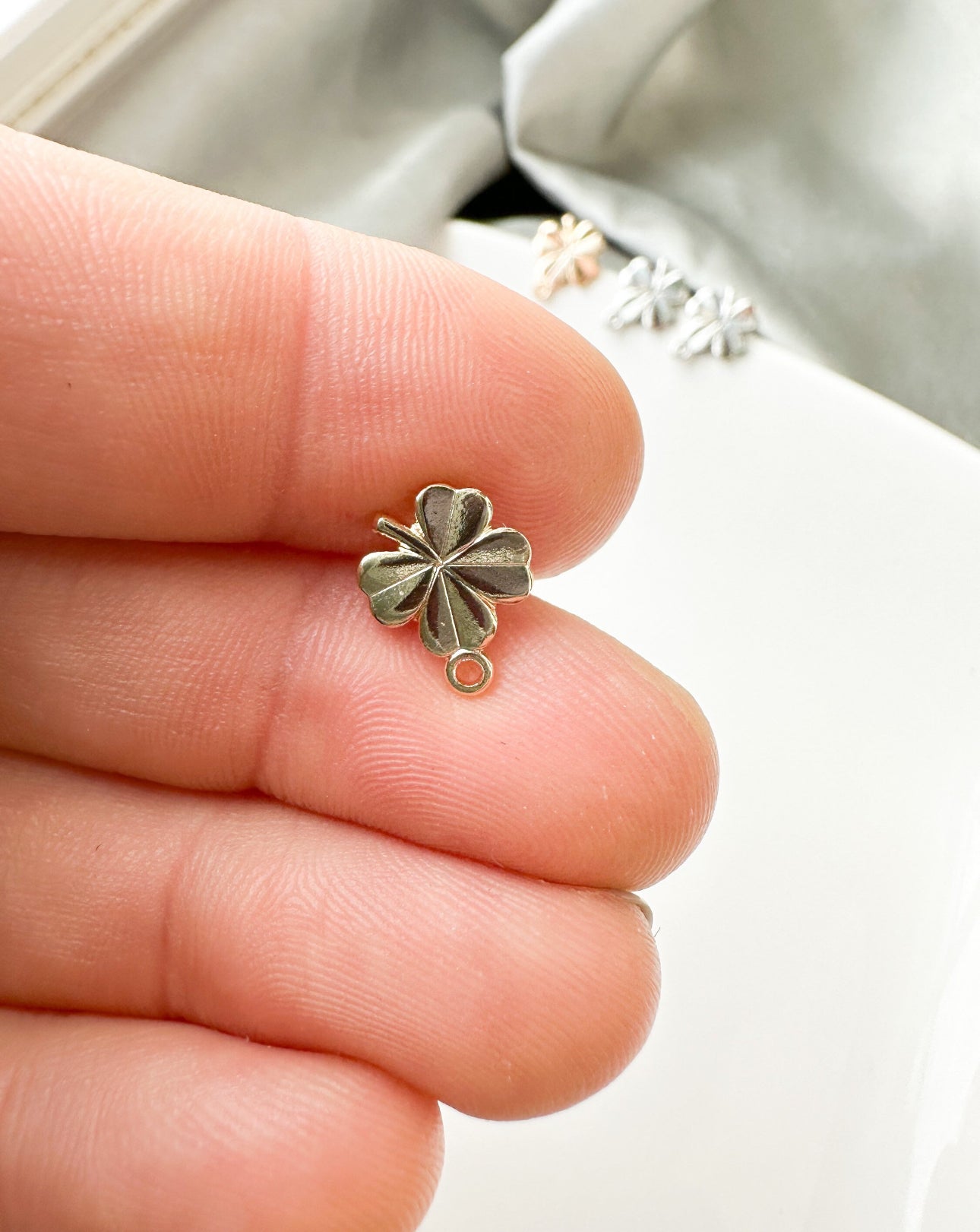 S925 Sterling Silver Clover Earring Posts