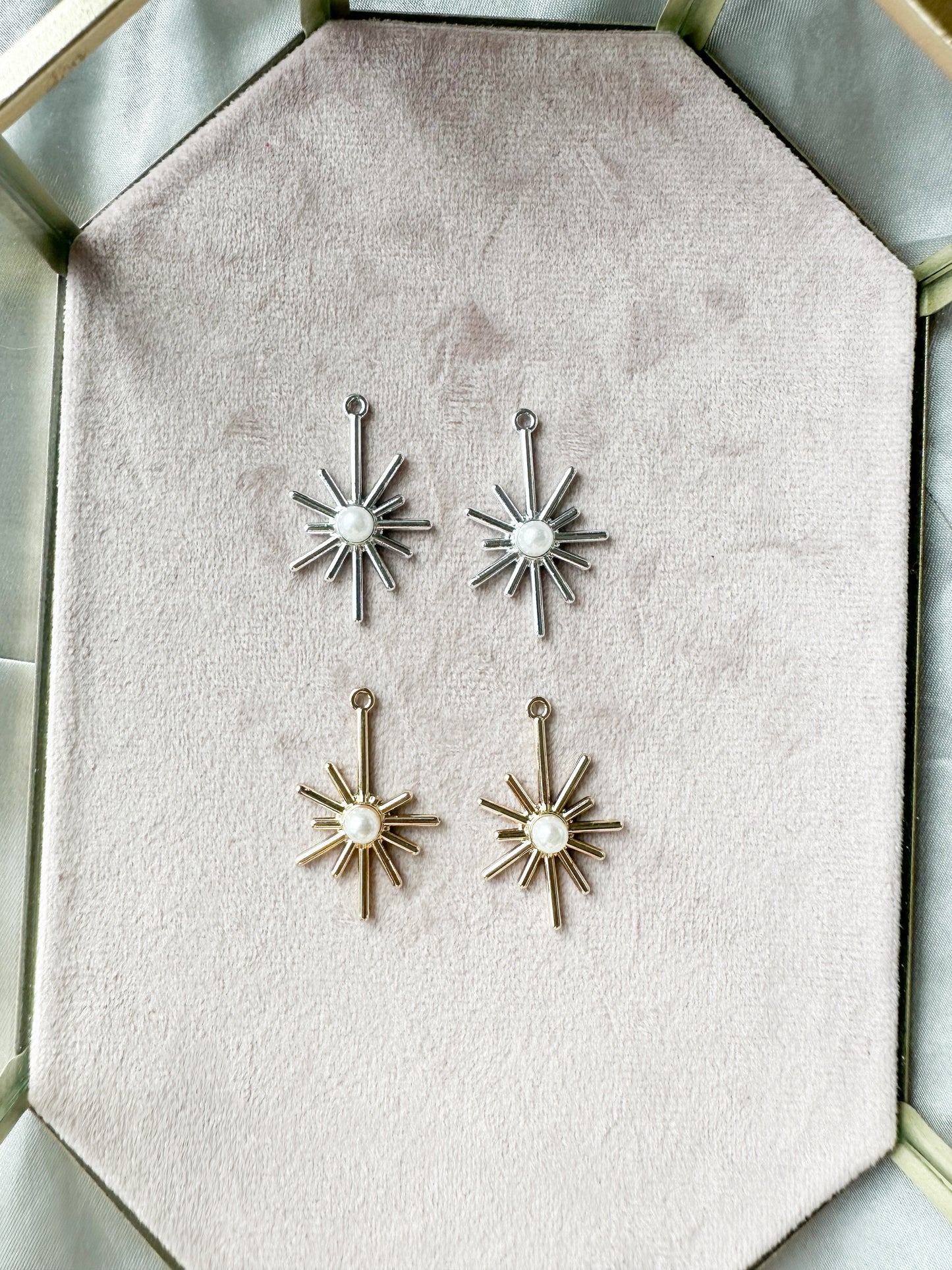 10 piece brass drop star charms