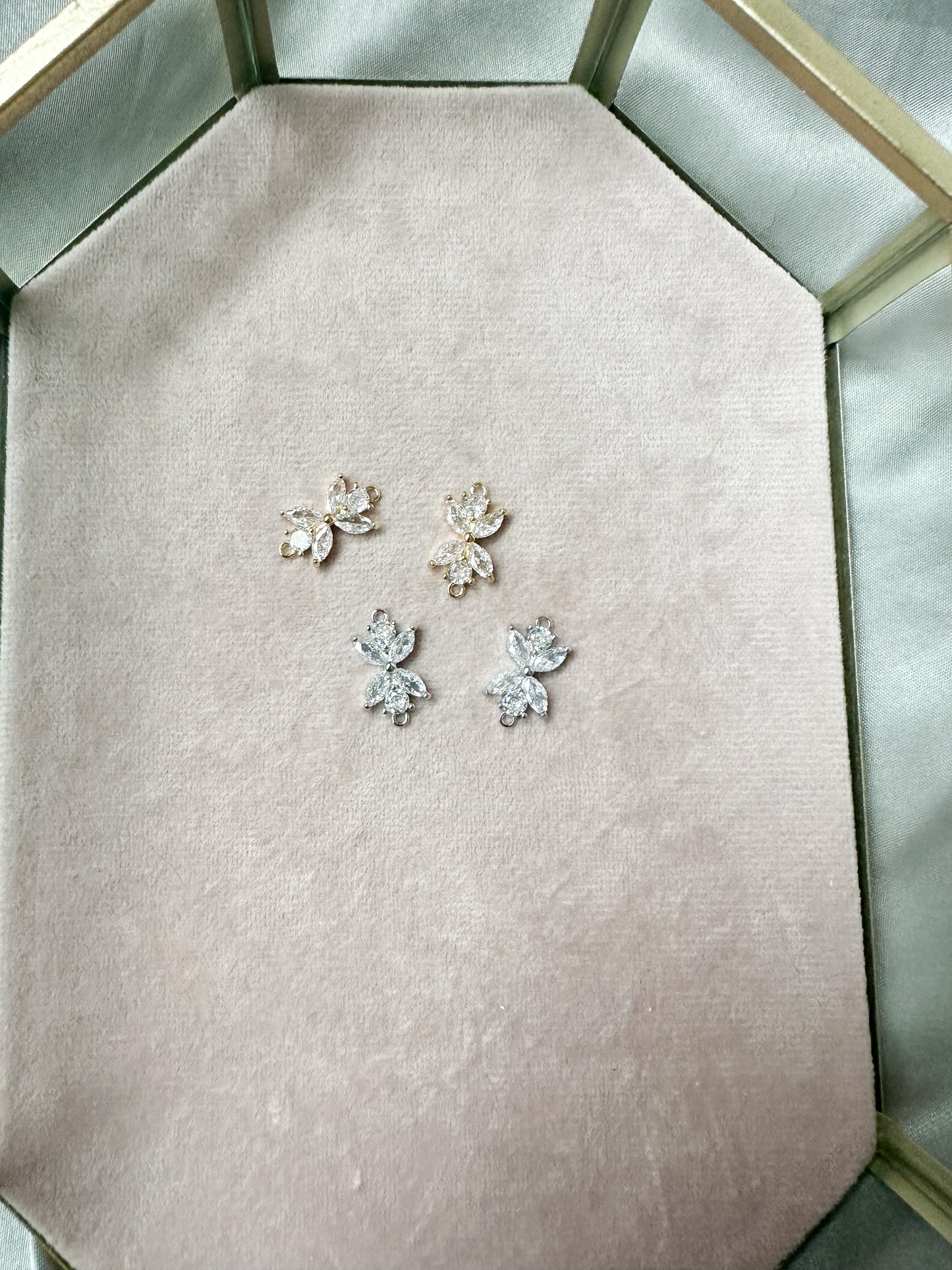 10 piece 18k gold plated or rhodium plated connecting charms