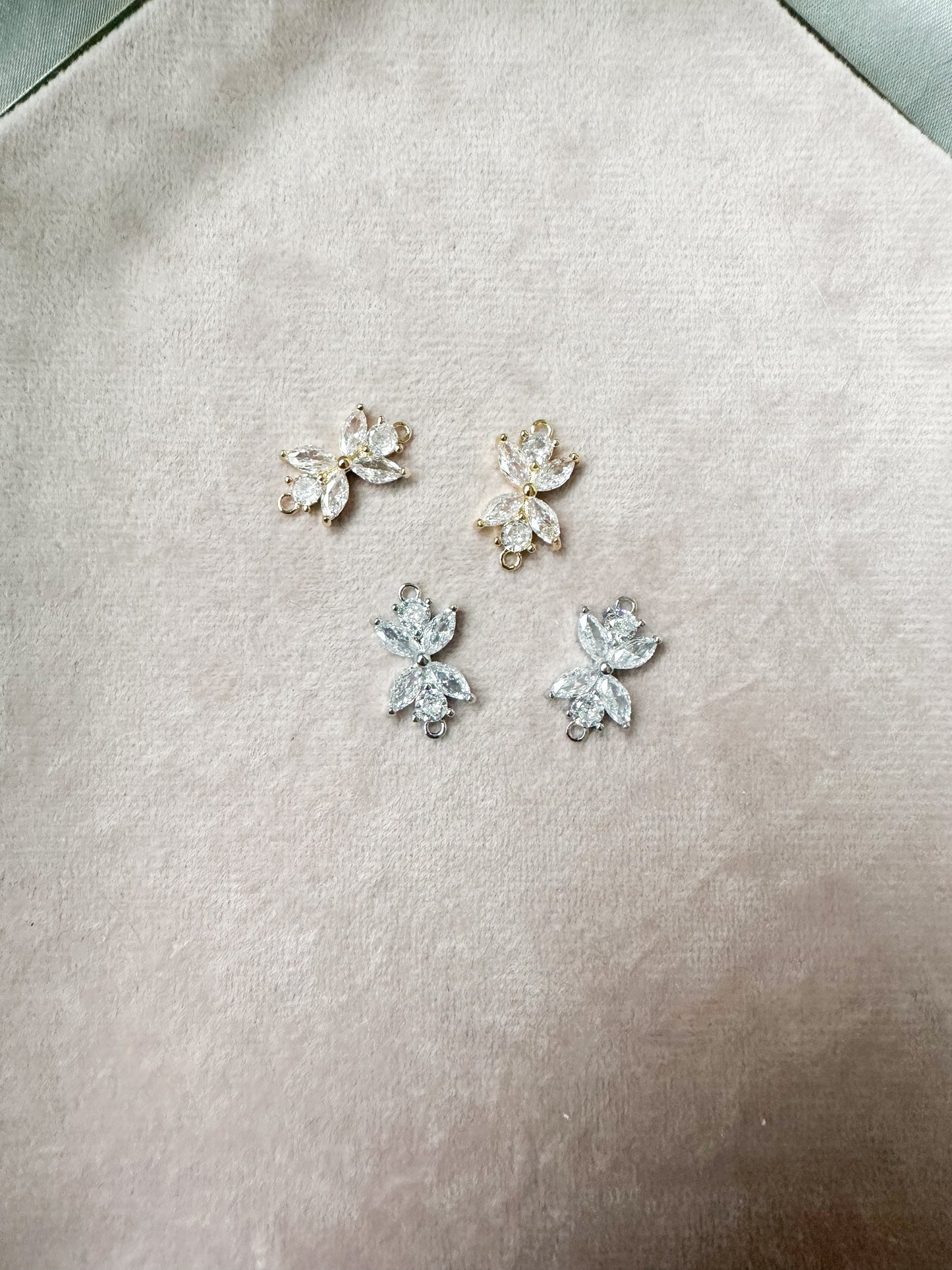 10 piece 18k gold plated or rhodium plated connecting charms