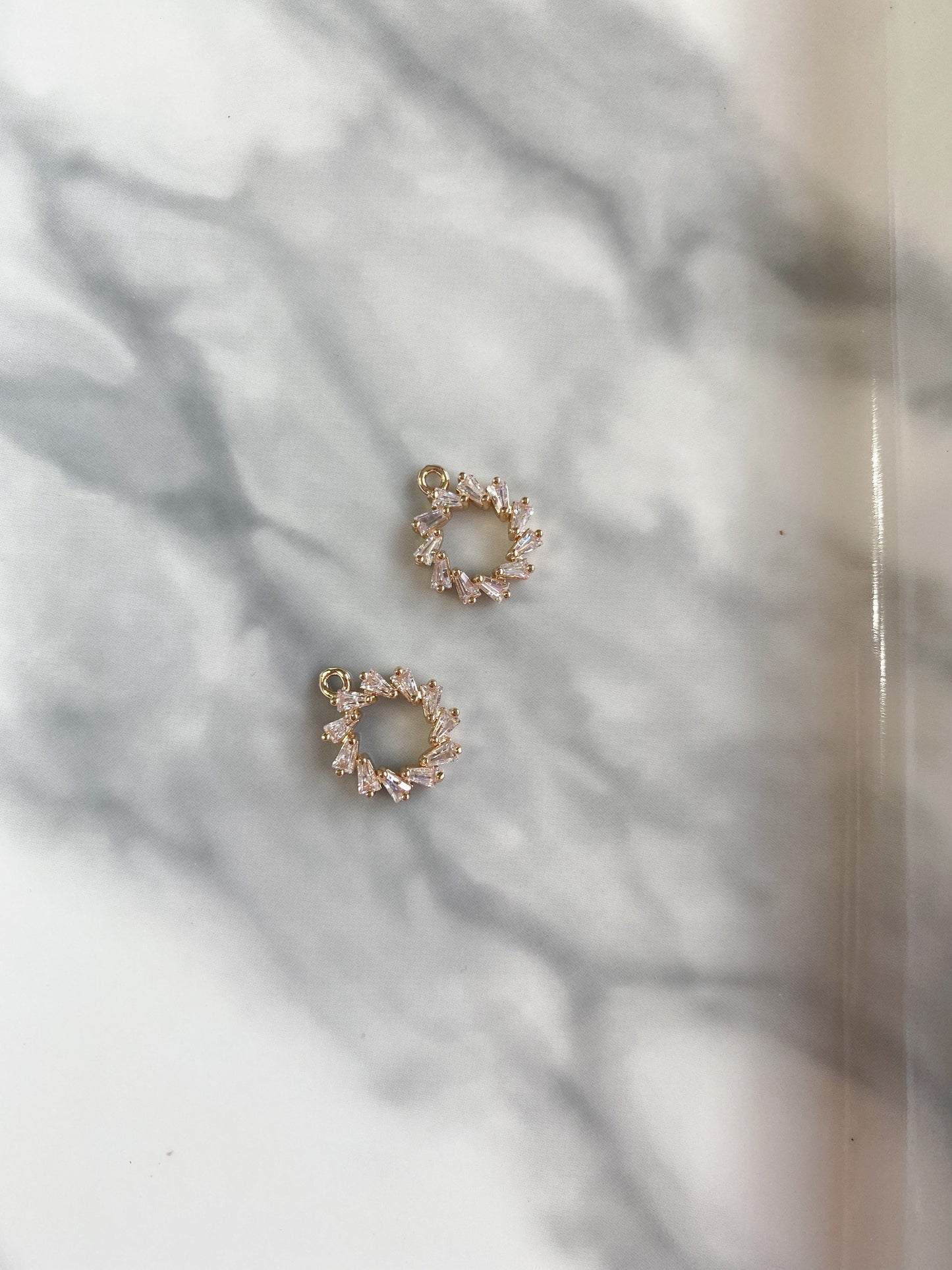 cubic zirconia wreath earring finding