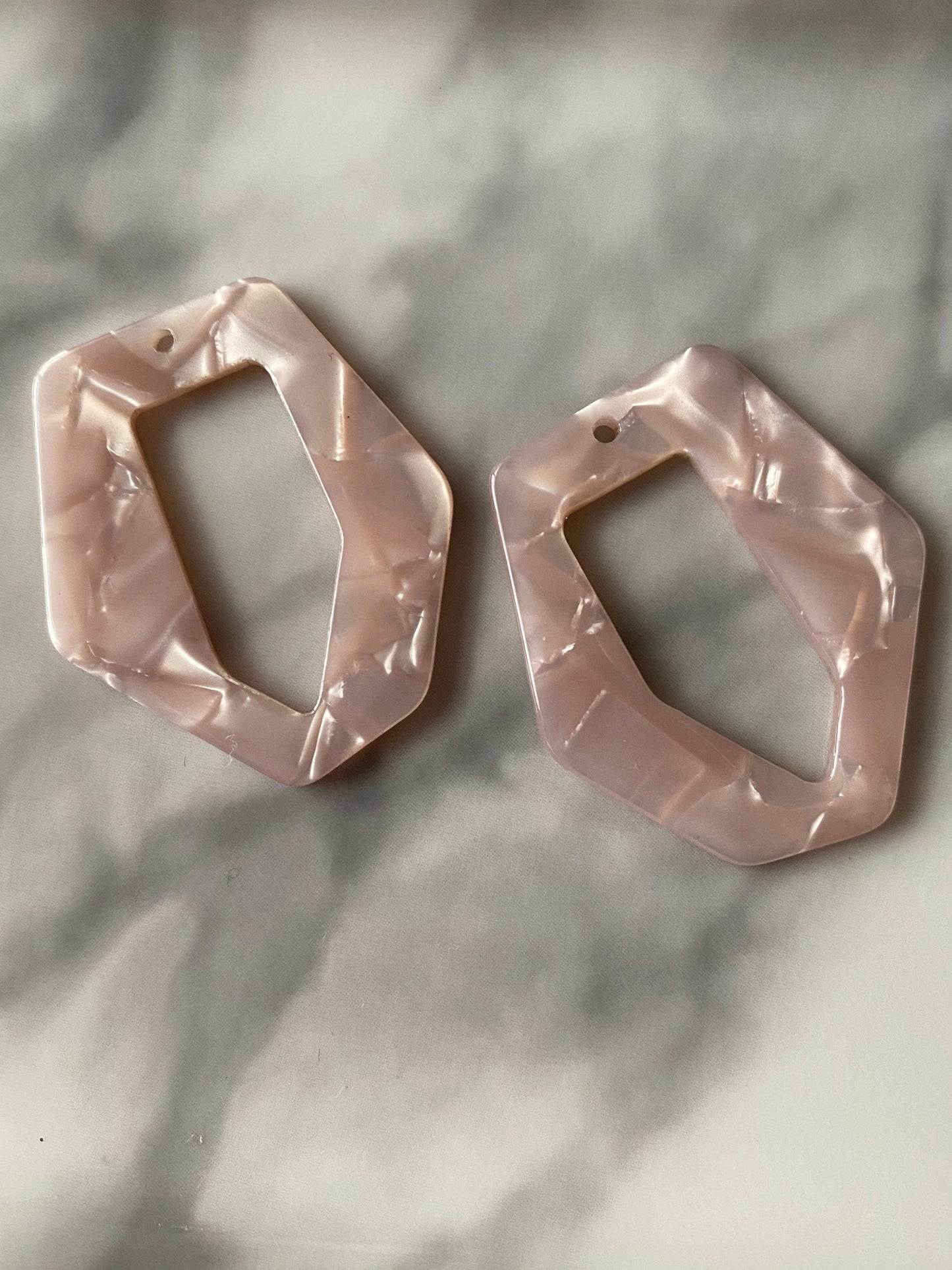 pink geometric acrylic charm for jewelry making