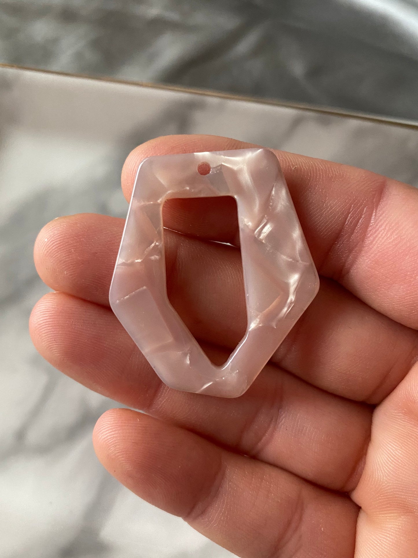 pink geometric acrylic charm for jewelry making