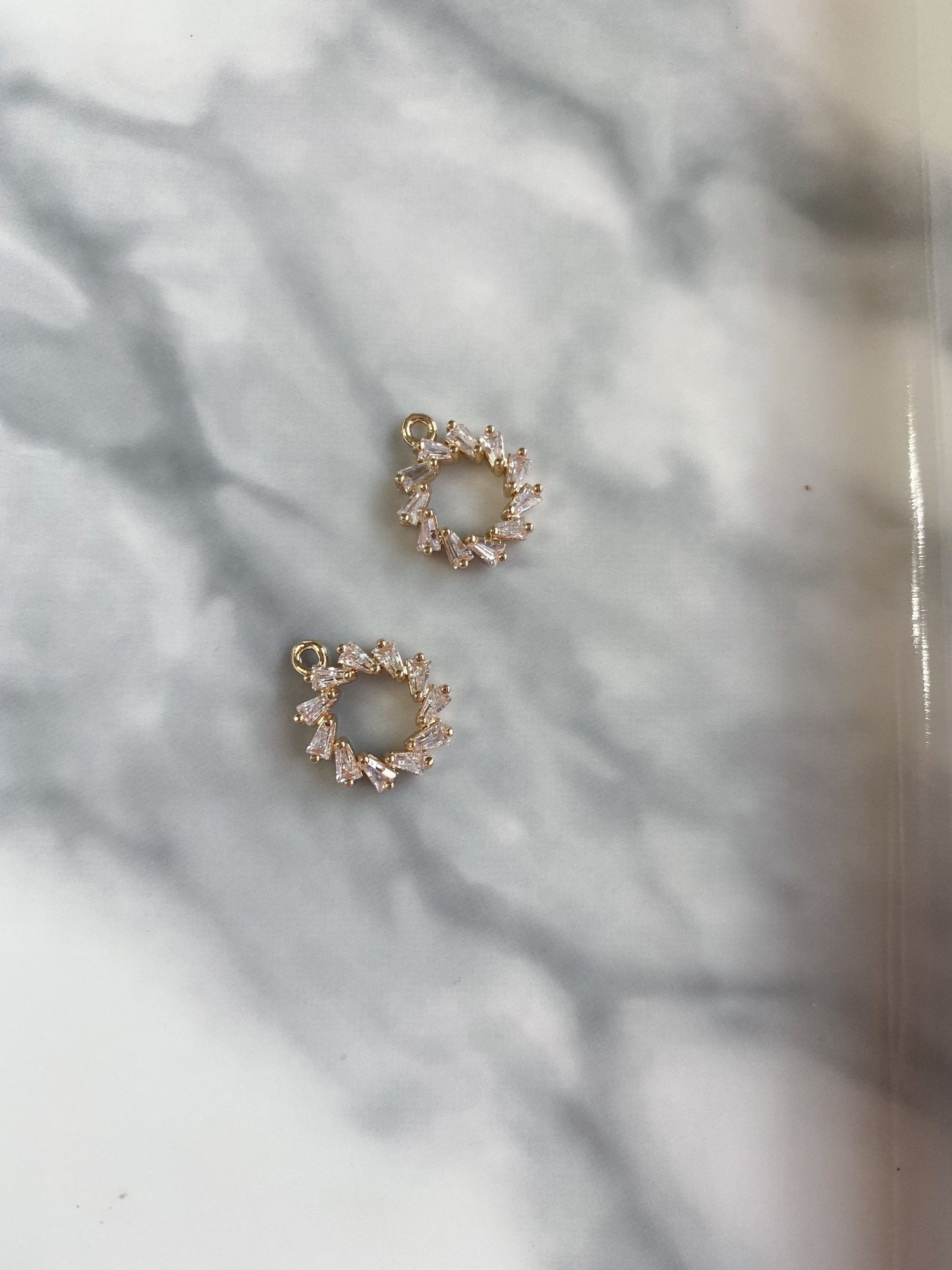 cubic zirconia wreath earring finding