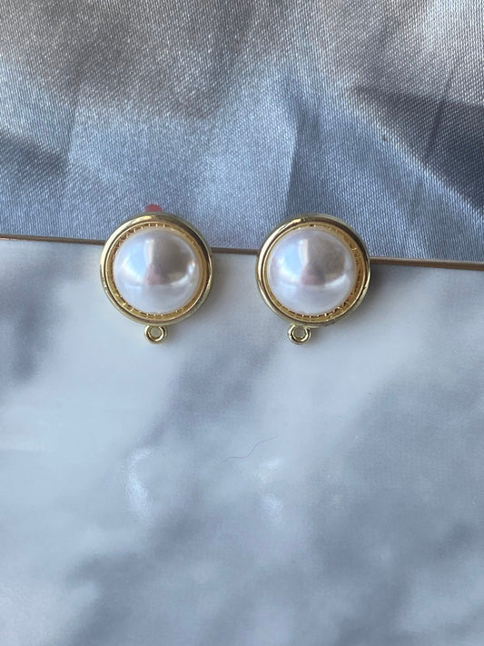 13mm pearl earring post for jewelry making