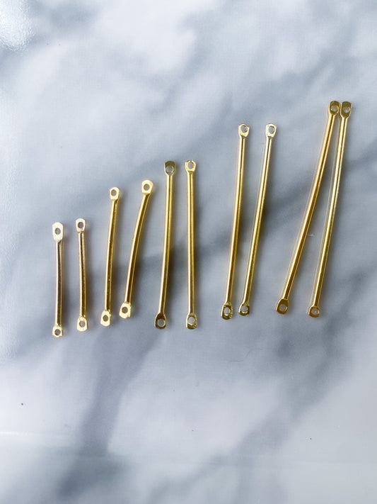 10 piece long double connector bar charm