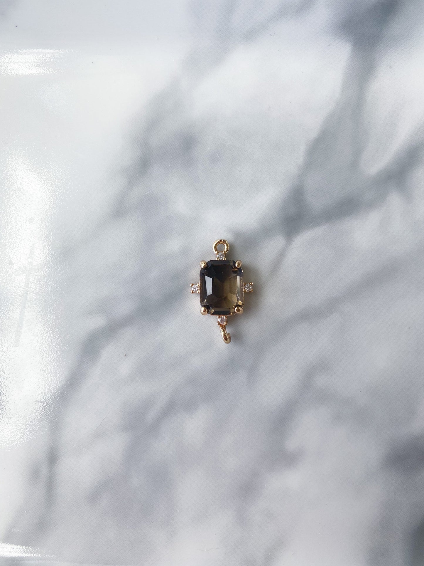 rectangle double connector colored glass charms for jewelry making