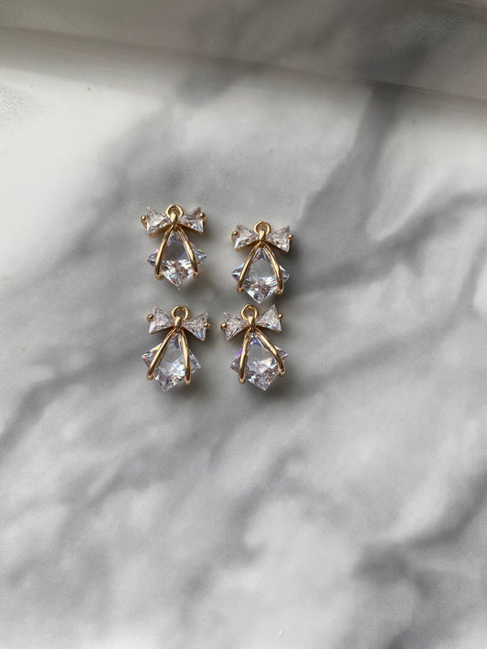 cubic zirconia bow charms