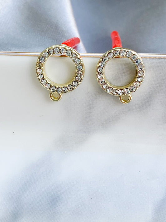 Rhinestone earring post with loop