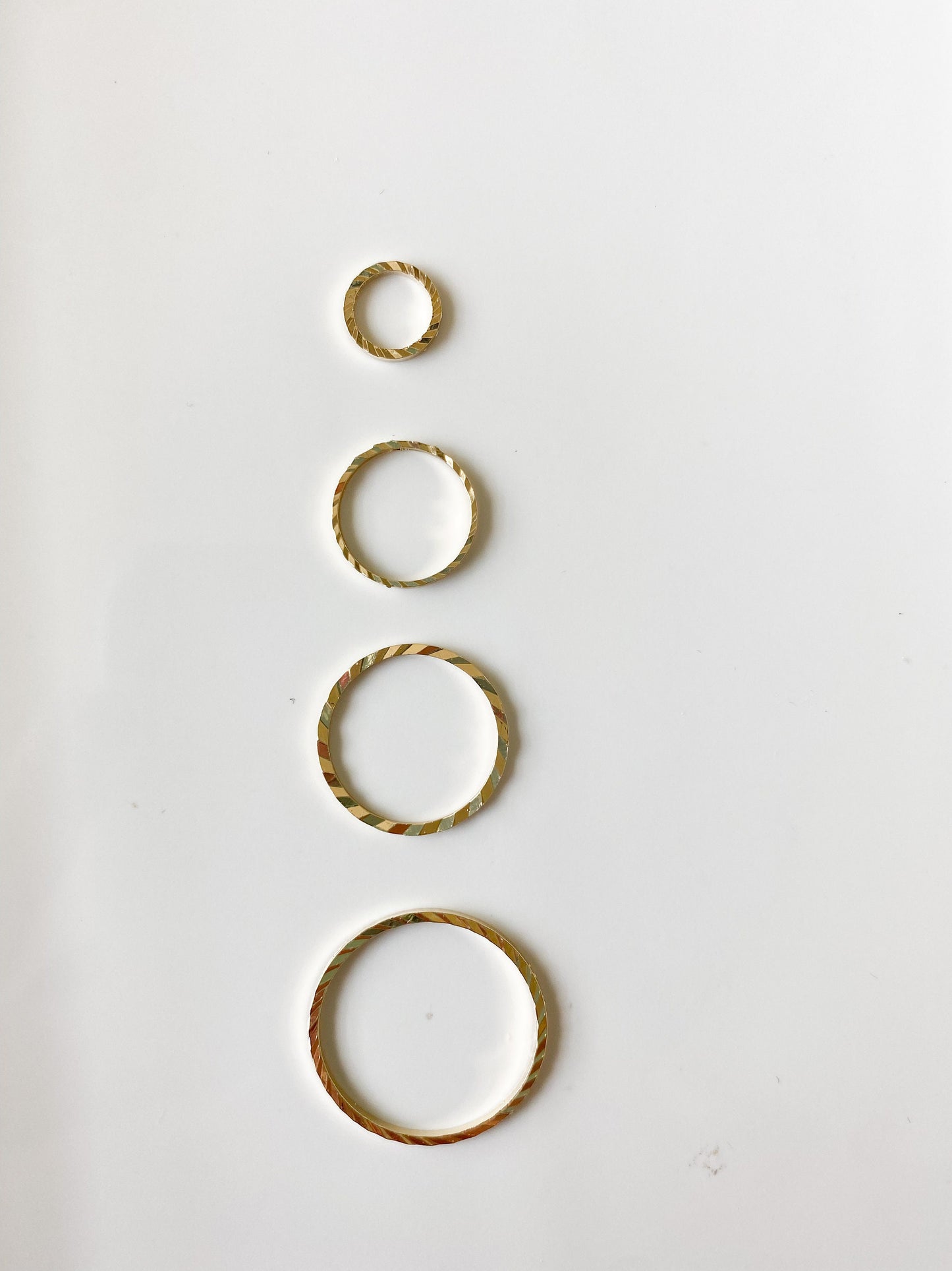 2 piece 14k gold plated dented circles