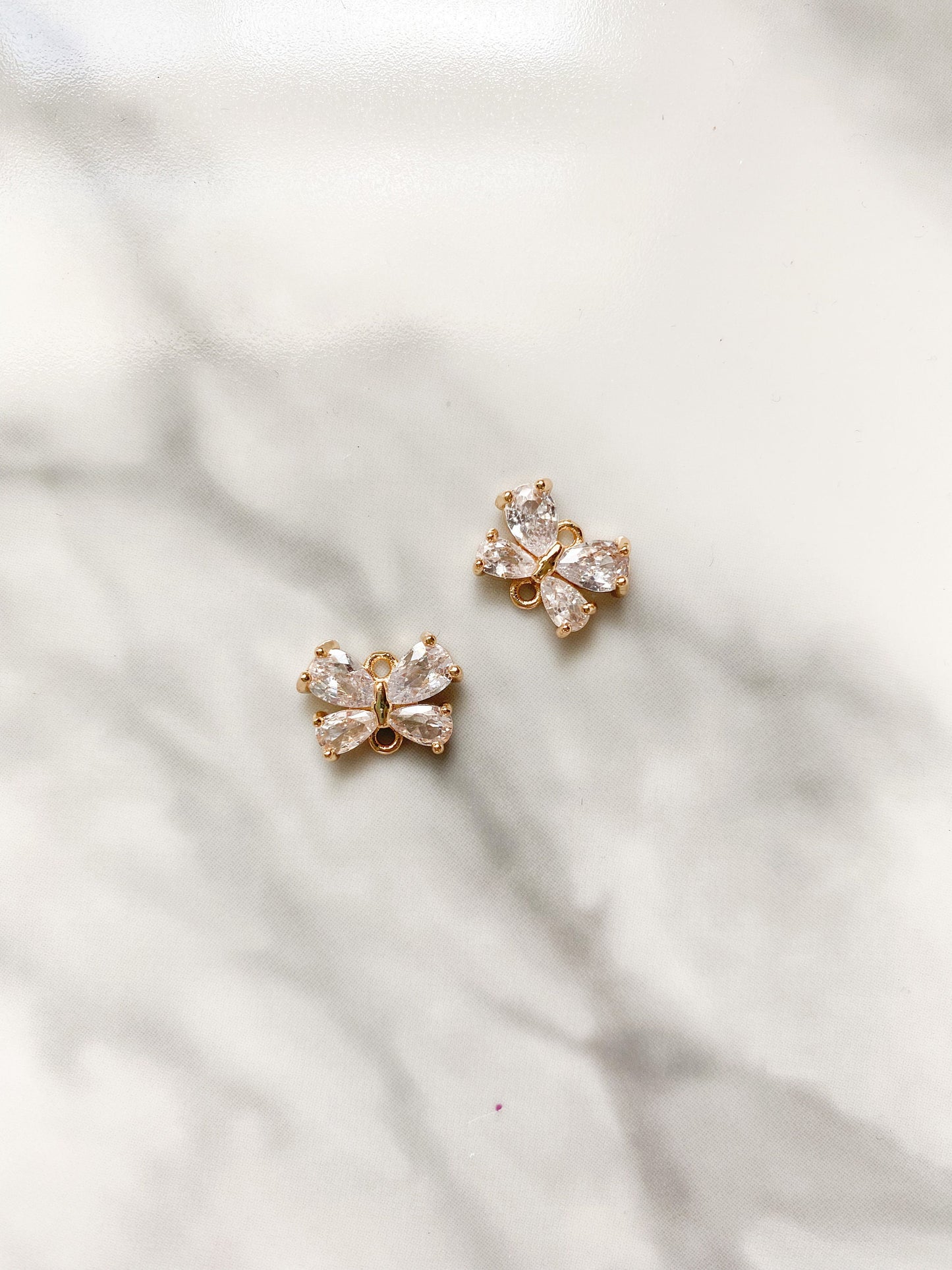 Butterfly gold connector charm