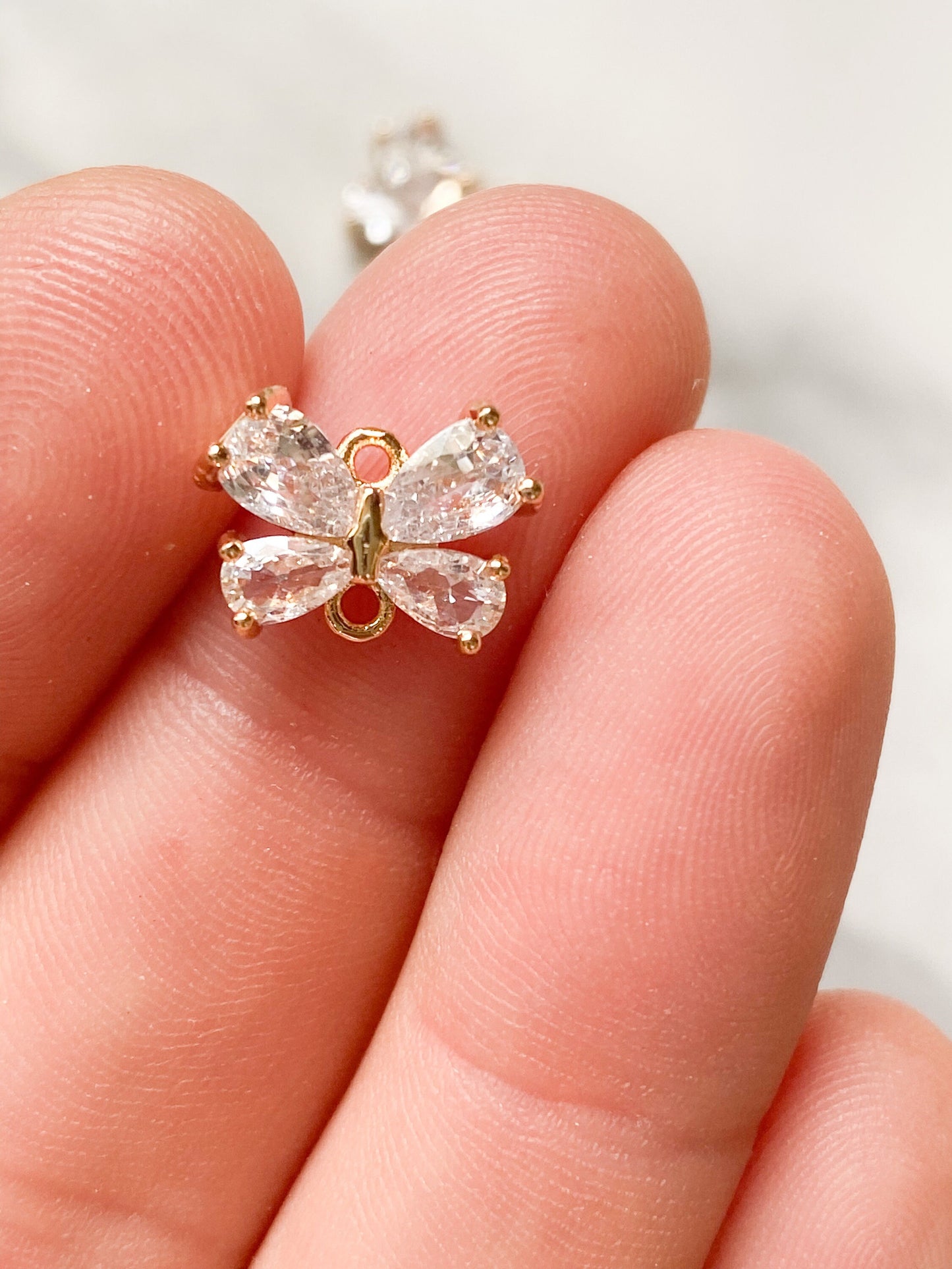 Butterfly gold connector charm